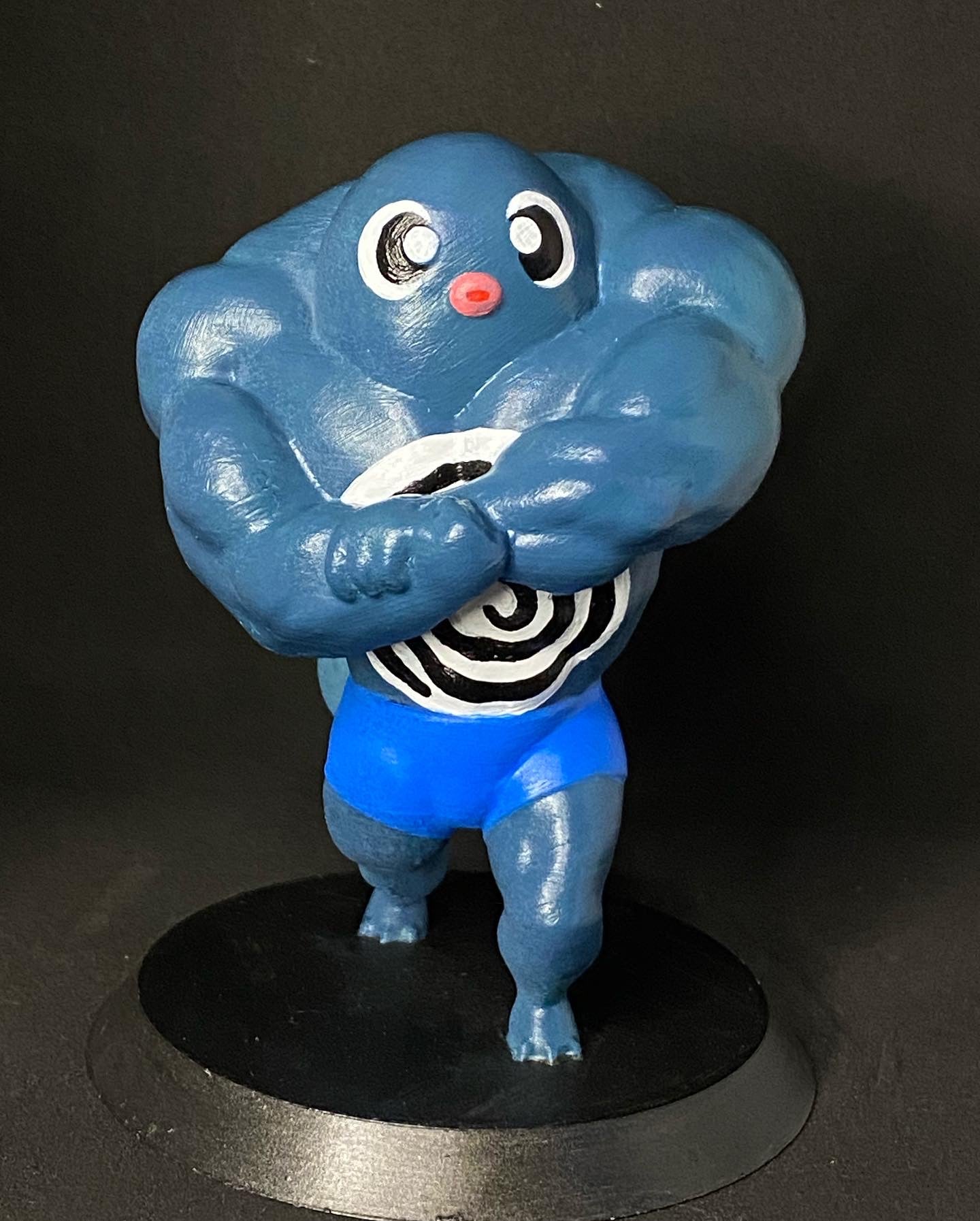 Buff Poliwag Figure, Hand Painted Statue