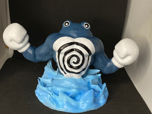 Buff Poliwhirl Figure, Hand Painted Statue