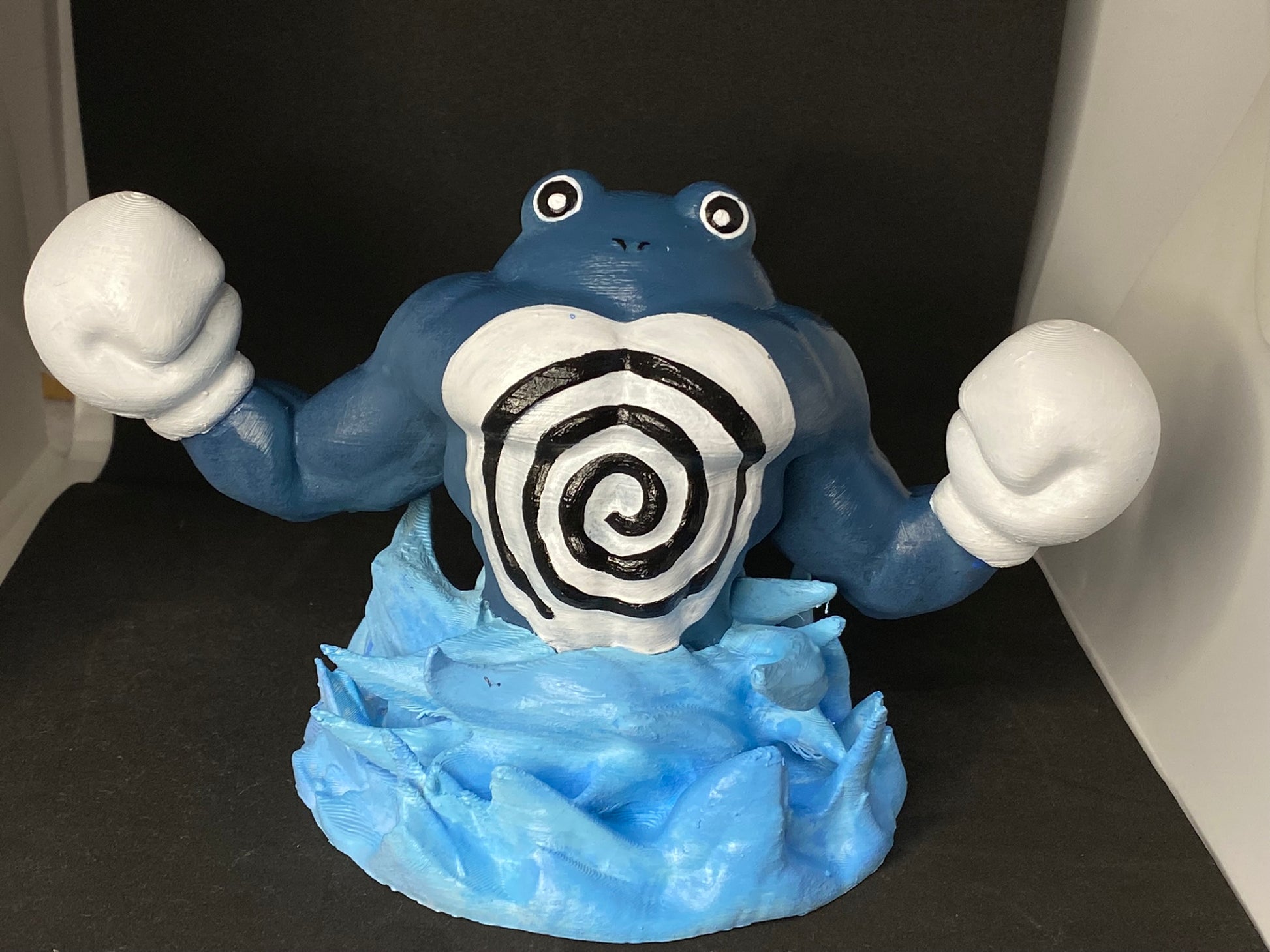 Buff Poliwhirl Figure, Hand Painted Statue