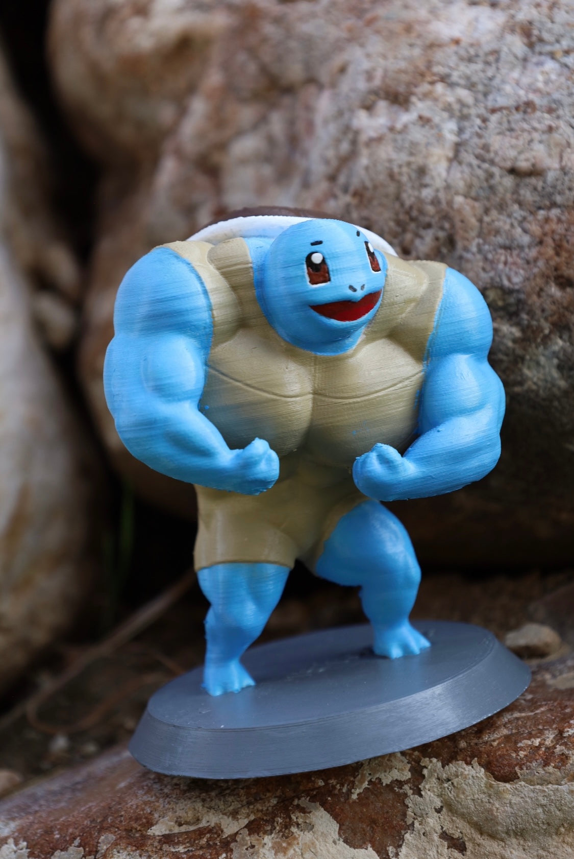 Buff Squirtle Figure, Hand Painted Statue
