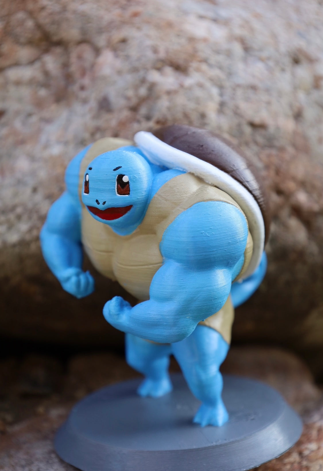 Buff Squirtle Figure, Hand Painted Statue