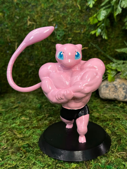 Buff Mew Figure, Hand Painted Statue