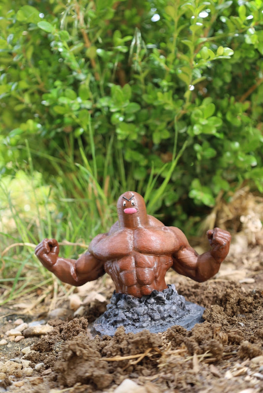 Buff Diglet Figure, Hand Painted Statue
